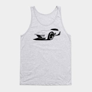 1971 Chevy Corvette - stylized monochrome Tank Top